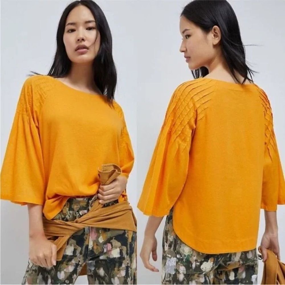 Anthropologie Maeve Charlotte Pintucked Top